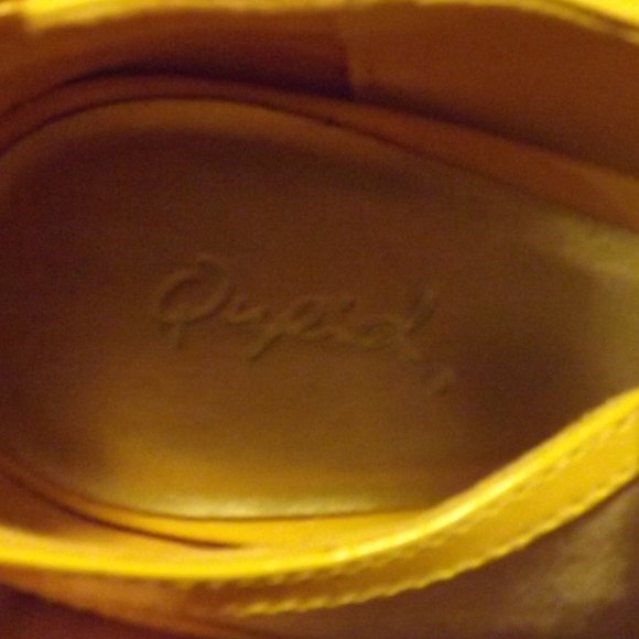 Qupid Yellow and Cream Peep-Toe Heels - Picture 5 of 5